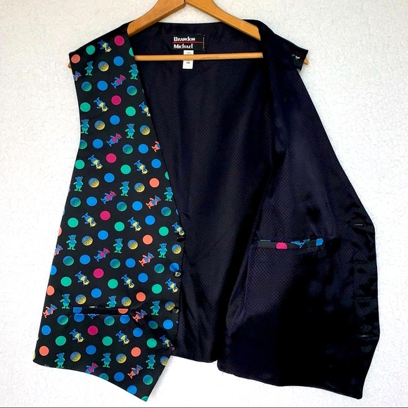 NWOT rare ‘80s designer teddy bear adjustable multicolored luxury vest - Picture 2 of 4